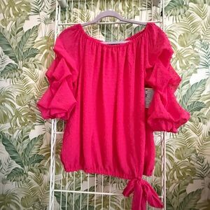 Ruffle Pink CeCi Top